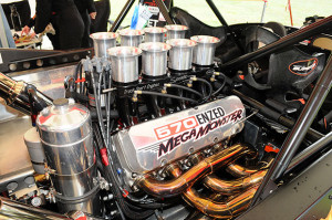 Caughey's massive 570 cubic inch engine.