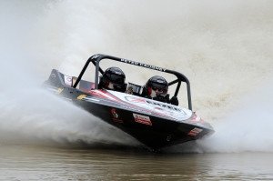 Peter Caughey and navigator Karen Marshall on their way to the win (photo Ian Thornton) 